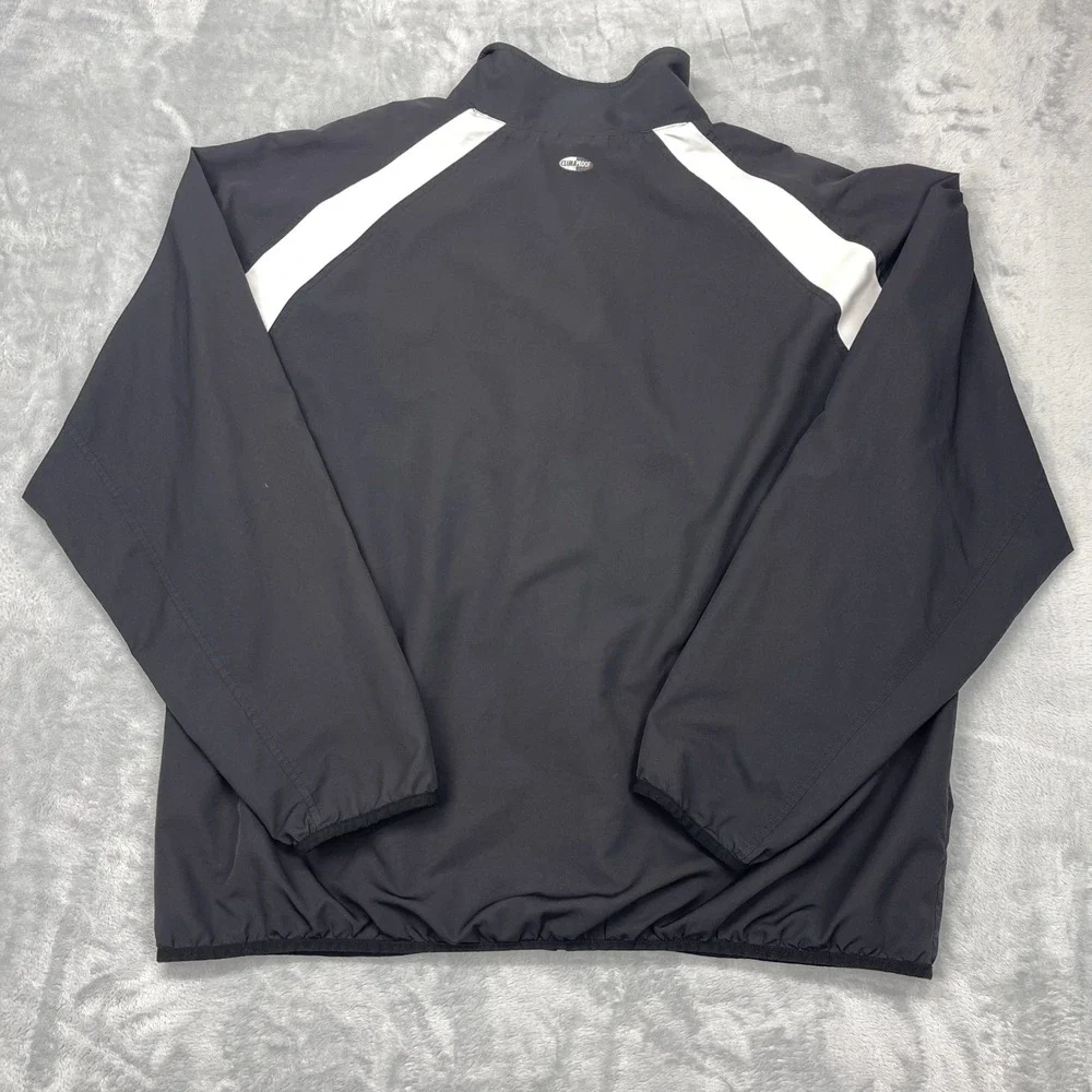 Adidas Track Jacket Mens XL‎ Black White Athletic Sportswear Mock Neck Full Zip
